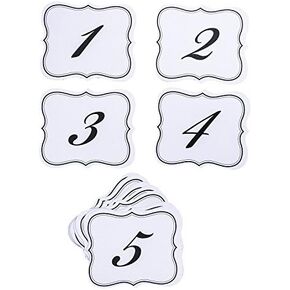 Super Z Outlet Numbers 1-25 Elegant Table Cards Wedding Reception Double Side Decorations