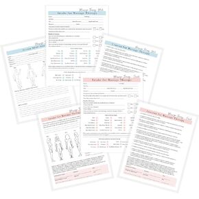 Massage Therapist Client Intake,Consent,SOAP Notes Male and Female Combo | Forms with Medical History Treatment and Technique | 78pk, 13 of Each | Dbl Sides | Aftercare Instructions, with Soap Notes