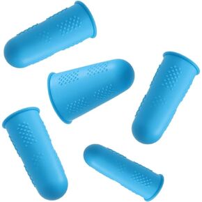 Finger Protectors Durable Silicone Finger Protectors Heat Insulation Finger Protector Anti-Slip Fingertip Protector Finger Tips for Sorting Task,Paperwork,Cutting,Wax Carving(5 Pcs)