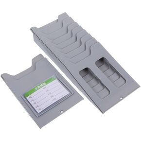 Cabilock Expandable Time Card Rack Retractable Time Card Holder Wall Mounted Stacking Holder with 10 Pocket Slots Attendance Card Holder Time Card Slot for Office Warehouse Grey