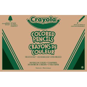 Crayola Colored Pencils Classpack (240 Ct), Bulk Classroom Supplies, Colored Pencils for School, 12 Assorted Colors, Nontoxic