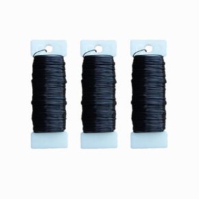 3 Rolls 22 Gauge Gold Paddle Wire Flexible Floral Wire for Flower Arrangement, Wreath, Garland