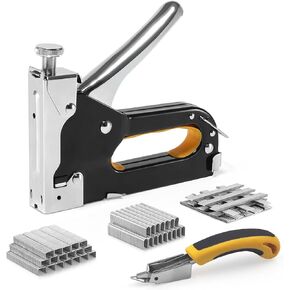 4 in 1 Staple Gun with Remover Manual Upholstery Stapler Gun with 4800 Staples Heavy Duty Staple Gun for Wood, Furniture, Carpet, Carpentry, DIY, Wire, Decoration