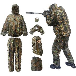 Hunting Camo, Hunting Clothes for Men, Ghillie Suit Full Face Mask Gloves Set, Geely Suit, Ghillie Suit for Men, Outdoor Camouflage Lucky Suit, Turkish Hunting Camouflage Suit, Outdoor Games.