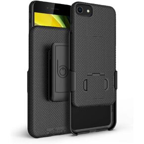 BELTRON iPhone 7/8/SE 2020/SE 2022 Holster Case, Super Slim Rubberized Grip Case & Swivel Belt Clip Holster Combo with Built-in Kickstand for for Apple iPhone SE3 2022, SE2 2020, 8, 7, 6, 6s (Black)