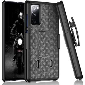 Galaxy S20 FE 5G Case, Galaxy S20 Fan Edition Holster Clip, Tekcoo [Tstraw] Hard Shell [Kickstand] Secure Locking Belt Swivel Clip Carrying Full Body Ultra Slim Case Cover for Samsung S20 FE Black