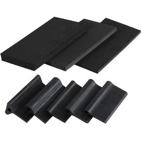 DCT Contour Detail Sanding Grip Pad Wedge Block 8-Pack Set – Flexible Soft Rubber and Foam Sponge Sand Pads Kit for Wood