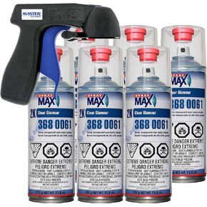Spraymax 2K Clear Coat Aerosol Spray Cans - 6 Pack - High Gloss Automotive Clear Coat for Car Repair and New Paint Jobs - Two Stage Clear Coat - Professional Results - With Master Aerosol Trigger