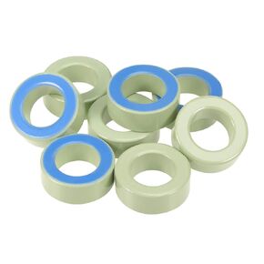 uxcell Toroid Core, Ferrite Chokes Ring Iron Powder Inductor Ferrite Rings, Light Green Blue 8pcs, 26.9 x 45 x 16.8mm