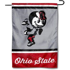 Ohio State Buckeyes Vintage Retro Throwback Garden Flag