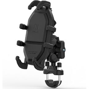 Vibration Damping Motorcycle Phone Mount -Shock Absorbing Bracket with Anti-Theft Design & 1" Ball Base 360° Rotation Universal for 4.0"-7.2" Phones, Fits for 0.5"-1.3" Handlebars