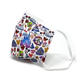 Theme Park Fun ADULT Face Mask w/Nose Wire Clip & Filter Pocket - Triple Layer Cotton