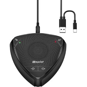 ميكروفون مؤتمر CMTECK USB، مكبر صوت للكمبيوتر المكتبي مع وظيفة كتم الصوت للبث، التقاط صوت متعدد الاتجاهات 360 درجة، مؤشر LED، مكالمات VoIP، سكايب، المقابلات، الدردشة (رمادي) in Kuwait