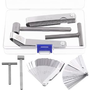 Tanstic 4Pcs Valve Adjusting Tool Kit, Motorcycle Scooter Valve Tool, Engine Valve Screw Repair Wrench, Valve Tappet Adjusting Square Hexagonal Hole Tool with Straight Offset Feeler Gauge Set