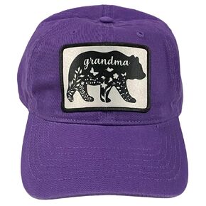 Grandma Bear Hat Baseball Cap - Violet Purple 100% Cotton Hat