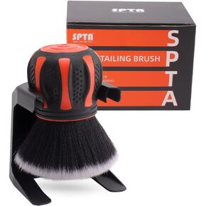 Ultra Soft Detailing Brush, Car Detail Brush, Orange Handle XL Synthetic Brush - Ultra Soft Bristles, Comes with Storage Rack, Covers Large Area Inside or Outside Vehicles