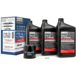 Polaris Oil Change Kit for Specific RZR Turbo and Pro XP & XP 4 Models With 4 Stroke Engine, Includes 3 Quarts of PS-4 EXTREME 0W-50 Full Synthetic Oil, 1 Oil Filter, 1 Washer - 2890058