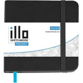دفتر رسم Illo، دفاتر رسم مربعة للمحترفين أو المبتدئين (8x8 ألوان مائية) دفتر ألوان مائية مع 64 صفحة من 300 جرام في المتر المربع ورق ألوان مائية بالضغط البارد وخالي من الأحماض وأرشيفية