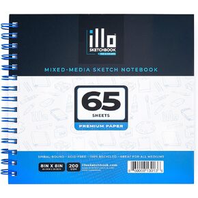 illo sketchbook, Square sketchbooks for Pros or Beginners (8x8 Watercolor) Watercolor Notebook with 64 Pages of 300 GSM Cold-Press Watercolor Paper Acid-Free and Archival