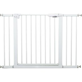 Metal Baby Gate Dog Gate 49.5''-60.6'' Auto Close Extra Wide Pet Gate for Stairs Doorways Pressure Mounted Walk Thru Child Gate with Door NO Need Tools NO Drilling with Wall Cups