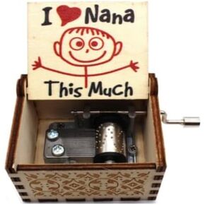 Wooden Music Box, You are My Sunshine Music Boxes, Grandma Gift Idea for Christmas, Birthday, Valentine's Day, Mother's Day, New Year, I Love Nana This Much Gifts