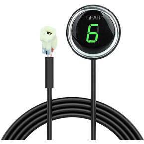 Motorcycle Round Gear Indicator for Kawasaki Versys 650 1000 Er6n Er6f Ninja300 z250 z800 Z1000 ECU Plug LED Digital Display Waterproof(Green)