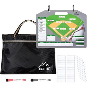 Baseball Lineup Board for Dugout | Magnetic Baseball Lineup Board | Softball Lineup Board for Dugout | Dugout Organizer includes 40 Magnets & Water-Resistant Carrying Bag for Storage and Transport
