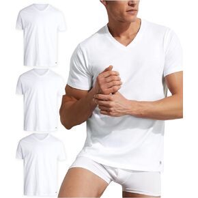 Kenneth Cole Men's Undershirt - 100% Cotton Short Sleeve T-Shirt - 3 Pack Plain White T-Shirt for Men, Crewneck/V-Neck (S-XL)