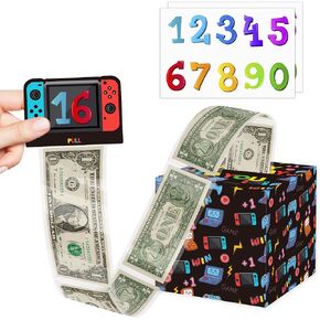 Surprise Money Gift Pull - Happy Birthday Money for Cash Gift Set Included 100Pcs Transparent Bags, Fun Birthday Gift for Gamer, Game Lover Birthday Gifts for Women Men