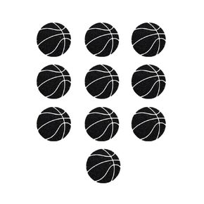10 Mini Basketball Iron On Decals, Small Bulk Vinyl Basketballs, Ready To Press Heat Transfer Sport Balls, 1 Inch x 1 Inch, Pick Color, Iron-On Almost Anything (Black)
