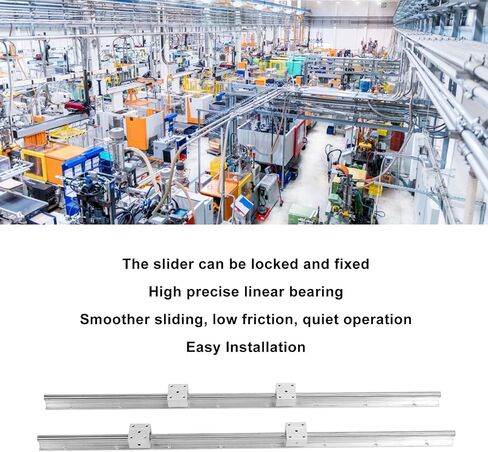 Linear Rail Slider Set, 800mm 4pcs SBR12UU Fully Support Linear Bearing Rail Slide Guide Shaft, 12mm Diameter Shaft Linear Rail for Automated Machines DIY CNC Routers Lathes Mills in Saudi Arabia
