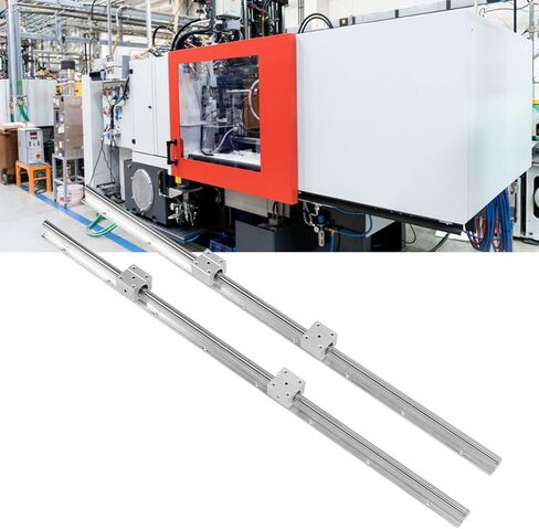 Linear Rail Slider Set, 800mm 4pcs SBR12UU Fully Support Linear Bearing Rail Slide Guide Shaft, 12mm Diameter Shaft Linear Rail for Automated Machines DIY CNC Routers Lathes Mills in Saudi Arabia