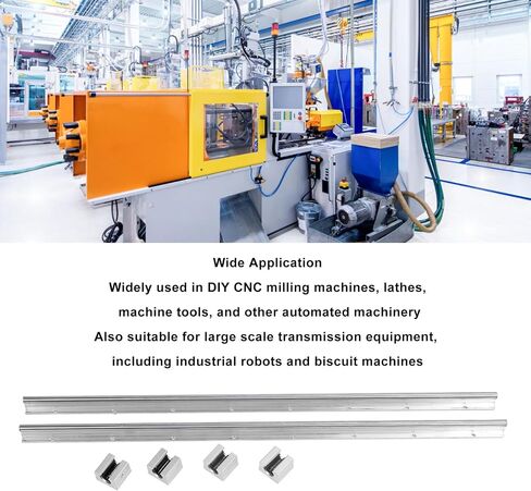 Linear Rail Slider Set, 800mm 4pcs SBR12UU Fully Support Linear Bearing Rail Slide Guide Shaft, 12mm Diameter Shaft Linear Rail for Automated Machines DIY CNC Routers Lathes Mills in Saudi Arabia
