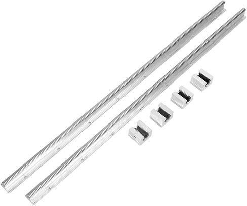 Linear Rail Slider Set, 800mm 4pcs SBR12UU Fully Support Linear Bearing Rail Slide Guide Shaft, 12mm Diameter Shaft Linear Rail for Automated Machines DIY CNC Routers Lathes Mills in Saudi Arabia