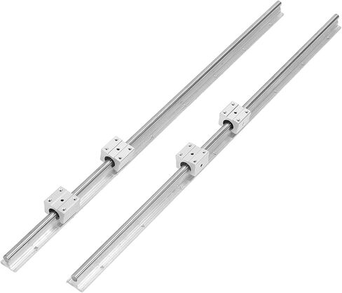 Linear Rail Slider Set, 800mm 4pcs SBR12UU Fully Support Linear Bearing Rail Slide Guide Shaft, 12mm Diameter Shaft Linear Rail for Automated Machines DIY CNC Routers Lathes Mills in Saudi Arabia