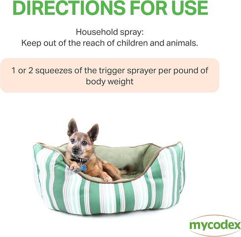 PRN Pharmacal Mycodex الكل في واحد رذاذ البراغيث والقراد لطفيليات الكلاب والقطط - يتحكم في البراغيث والقراد والقمل والبعوض والبعوض والذباب ويرقات البراغيث - 16 أونصة in Kuwait