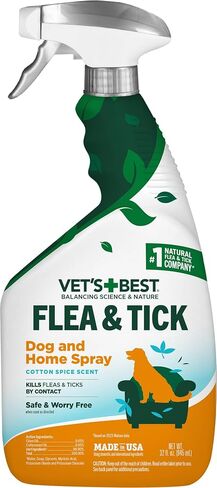 Vet’s Best Flea & Tick Home Spray for Dogs – Cotton Spice Scent Dog Flea & Tick Aid – Made in The USA – Flea & Tick Home Spray – Flea Protection for Dogs – 32 oz in Saudi Arabia