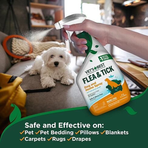 Vet’s Best Flea & Tick Home Spray for Dogs – Cotton Spice Scent Dog Flea & Tick Aid – Made in The USA – Flea & Tick Home Spray – Flea Protection for Dogs – 32 oz in Saudi Arabia