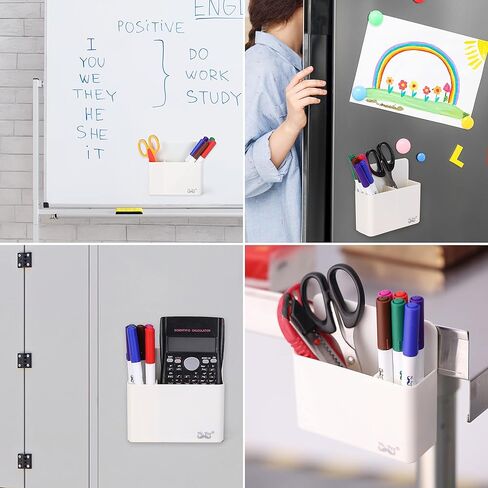 السيد. Pen- حامل قلم التحديد المغناطيسي، أبيض، حامل قلم التحديد الجاف المغناطيسي مع 6 أقلام تلوين ملونة، حامل قلم السبورة البيضاء، منظم السبورة البيضاء، منظم لوحة المسح الجاف، حامل المسح الجاف in Kuwait