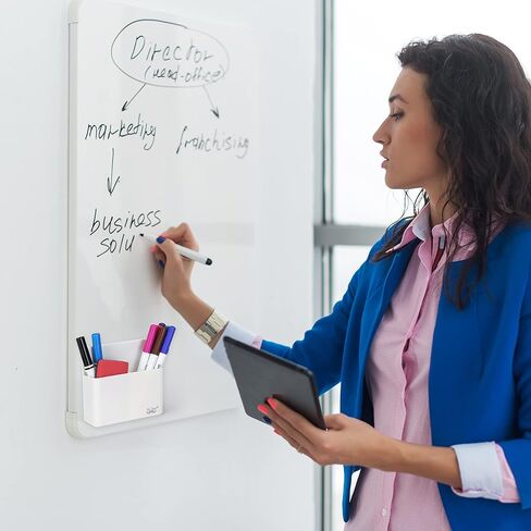 السيد. Pen- حامل قلم التحديد المغناطيسي، أبيض، حامل قلم التحديد الجاف المغناطيسي مع 6 أقلام تلوين ملونة، حامل قلم السبورة البيضاء، منظم السبورة البيضاء، منظم لوحة المسح الجاف، حامل المسح الجاف in Kuwait