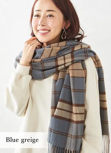 بطانية وشاح من صوف بيشو الياباني بتصميم مربع ناعم للجنسين in Kuwait