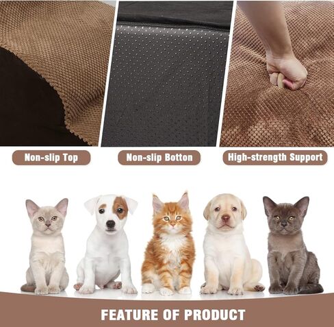 Dog Stairs for Small Dogs,High Density Foam Dog Ramps Soft Non-Slip Pet Steps,Older Dogs Cats Joint Pain Pets Stairs Ladder for Couch Sofa Bed,w/Removable and Washable Cover in Kuwait