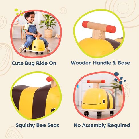 B. toys – Ride-On Zebra – Ride-On Toy for Toddlers – Soft Seat – Wooden Toys – 18 Months + – Zippity Zebra in Saudi Arabia