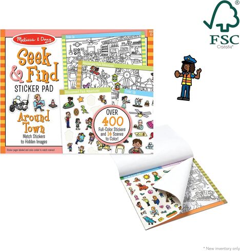 Melissa & Doug Seek & Find Sticker Pad - Around Town, 4+ Years in Saudi Arabia