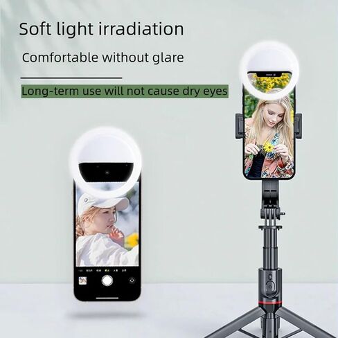 ضوء سيلفي للهاتف مزود بـ 36 مصباح LED قابل لإعادة الشحن، مشبك محمول على الضوء للكمبيوتر اللوحي لهواتف iPhone، والهاتف، وIpad، والكمبيوتر المحمول، وTiktok، والمكياج، والبث المباشر، ومدونة الفيديو + فلتر عدسة ناعم، خاصية الأورجانزا in Kuwait