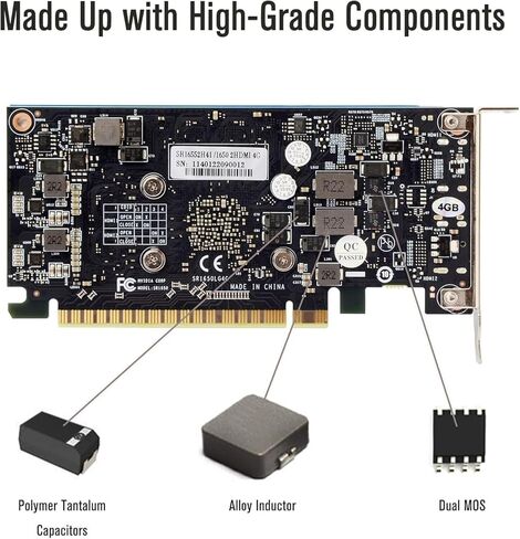 GTX 1650 4GB GDDR5 Low Profile 2 شاشات بطاقة فيديو 2HDMI بطاقة رسومات 128 بت PCIe 3.0 × 16 تدعم الحافلة DirectX 12 OpenGL 4.6 HDCP 2.2 in Kuwait