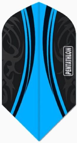 لعبة رمي السهام الأمريكية 3 مجموعات (9 رحلات طيران) Pentathlon Light Blue Slim Dart Flight - 100 ميكرون - Ex-Tough #1064 in Saudi Arabia