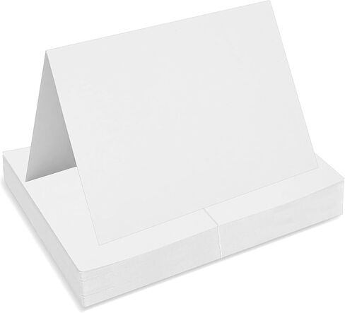 100 Pack Folded Cardstock 5" x 7" 140lb/230GSM Blank Greeting Cards Cold Pressed Thank You Cards White Blank Note Cards for DIY Invitations Wedding in Kuwait