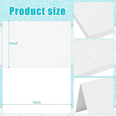 100 Pack Folded Cardstock 5" x 7" 140lb/230GSM Blank Greeting Cards Cold Pressed Thank You Cards White Blank Note Cards for DIY Invitations Wedding in Kuwait
