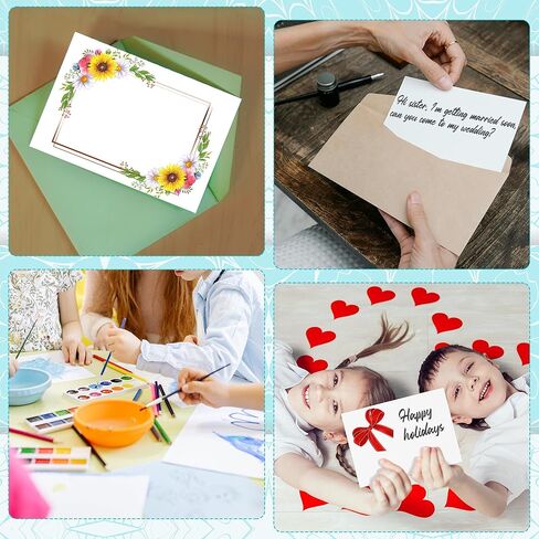 100 Pack Folded Cardstock 5" x 7" 140lb/230GSM Blank Greeting Cards Cold Pressed Thank You Cards White Blank Note Cards for DIY Invitations Wedding in Kuwait